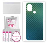 apgo Protective Skin Sticker for the back compatible with Nokia C21 Plus, Wrap Film, Foil, Vinyl - Pattern Carbon Chameleon CAKA1