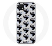 Coque pour Samsung Galaxy A22 5G Fond de coeurs noirs