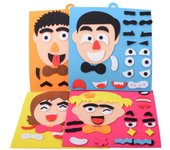 Rompecabezas de ensamblaje DIY de cinco órganos de los sentidos no tejidos, juguete de entrenamiento para niños Girl*