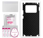 apgo Protective Skin Sticker for the back+sides compatible with Xiaomi Poco M4 Pro, Full Wrap Film, Foil, Vinyl - Pattern Carbon Black