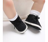 Zapatos para bebés y niñas, zapatillas de suela suave para recién nacidos, zapatos de cuna de algodón, zapatos deportivos informales cálidos para primeros caminantes 0-6m negro