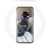 Coque pour samsung galaxy S9 plus Chat avec Lunettes de vue violettes