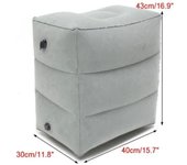 1 almohada inflable para reposapiés para viajes, portátil, ajustable, de tres capas de altura, para reposapiés, cojín para piernas