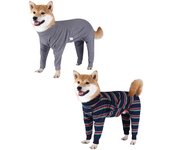 Pijamas ligeros para perros de cuatro pies, monos puros para perros, mono de 4 patas para perros, camiseta PJS, disfraz para cachorros y mascotas para perros grandes y medianos XS