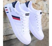 Zapatillas con cordones para hombre, diseño de rayas, para skate, con buena tracción, transpirables y cómodas. 43 blanco