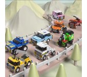 Bloques de construcción de vehículos urbanos en miniatura de 8 estilos, juguetes de ladrillos, modelo de coche para niños, regalo de juguete NO.0789