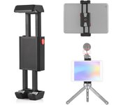 Soporte de trípode universal para teléfono y tableta Soporte ajustable para tableta Abrazadera para teléfono Clip para teléfono y tableta negro