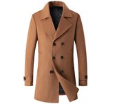 2024 Abrigo de lana de negocios informal de invierno de mezcla de lana para hombre de boutique para hombre abrigos cálidos gruesos chaqueta de lana para hombre abrigo 3XL negro