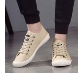 Zapatos de lona blancos de moda para mujer, zapatillas informales para hombre, zapatos planos de verano, transpirables, con cordones, atléticos, de baja ayuda, zapatos de lona para pareja 36 color rosa