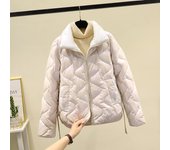 Chaqueta de invierno Mujer Chaqueta corta acolchada de algodón 3XL negro