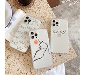 Funda recta de silicona suave para móvil, carcasa recta de TPU con animación para Iphone 8 Mini 14 12 XS X 7 Plus 6 13 Pro XR 11 Max 6s for Iphone 11 rojo mordaz 19
