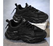 Zapatillas deportivas informales de malla negra transpirable para hombre 2025 con suela gruesa para mayor altura y seguridad. 44