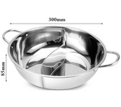 Olla caliente de 28 cm con separación compatible con cocinas de inducción y estufas de gas