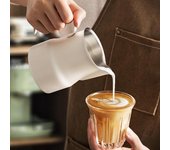 Olla para derretir café, resistente a la corrosión, ahorro de mano de obra, resistente al calor, fácil de usar, taza profesional para espumar leche para tienda de postres 350ml negro