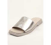 Pantuflas Guero punta cuadrada 9554 36 plata cuero 38 plata