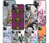 Funda negra de Anime J -Jojos para Apple Iphone 11 13 12 Mini 14 Pro Max Xr 7 8 + Se 2020 Xs 6 6s Plus 5 5s, funda de silicona para teléfono iPhone 14 Plus