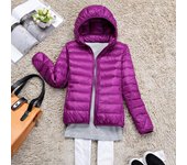 2024 otoño e invierno nueva chaqueta ligera con capucha para mujer chaqueta corta informal fina ropa de invierno de gran tamaño S blanco