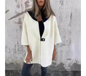 Chaqueta informal holgada con cuello alto y cremallera para mujer de otoño e invierno S gris