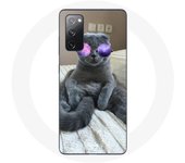 Coque pour Samsung Galaxy S20 FE Chat avec Lunettes de vue violettes
