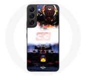 Coque pour Samsung Galaxy S21 FE Formule 1 Max Verstappen Pilote de F1 noir rouge et jaune
