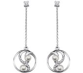 Altesse [R5708] - Boucles argent 'Sissi' blanc argenté (rhodié) - 45x15 mm blanco