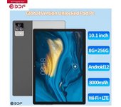 Tableta PC Android 12 de 10,1 pulgadas con llamadas telefónicas 4G LTE, 8 GB de RAM y 256 GB de ROM Standard Tab gris