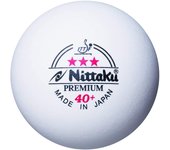 Pelota de tenis de mesa Nittaku Three Star Premium Hard Oficial Pelota de plástico 3 piezas Blanca 40 mm NB-1300 blanco