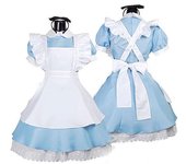 Vestido de Alicia en color azul y rosa para mujer, disfraces de sirvienta francesa, disfraces de Anime, fiesta de Cosplay M