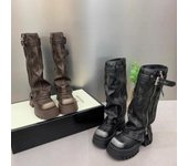 Botas de vaquero con tacón plano para mujer, botas hasta la rodilla informales, botas largas de cuero para mujer, botas de caballero para otoño e invierno 40 negro