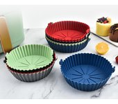 Freidoras de aire Horno Bandeja para hornear Pollo frito Cesta Estera Airfryer Utensilios para hornear de silicona gris