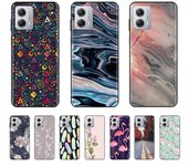 Funda de silicona para Motorola Moto G53 5G Funda ultrafina con dibujos de animales para Moto G53 XT2335-2 Funda negra de TPU de 6,5 pulgadas MotoG53-Y42-Style1