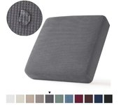 Protector impermeable de LICRA, funda de cojín de sofá Jacquard, funda de cojín para asiento de sofá esquinero, funda elástica de Color sólido para sofá negro