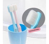 Cepillo de dientes de limpieza de cerdas suaves ultrafinas portátiles para el hogar suministros orales azul