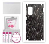 apgo Protective Skin Sticker for the back+sides compatible with Samsung Galaxy M52, Full Wrap Film, Foil, Vinyl - Pattern Carbon Black Pixel