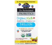 Jardín de la vida, Dr.. Probióticos formulados, orgánicos para niños mayores, delicioso sabor fresa y plátano orgánico, 30 deliciosas tabletas masticables