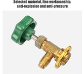Válvula perforadora para lata de refrigerante, válvula de carga de aire acondicionado para coche, aire acondicionado doméstico for R12 R22 R410 R600a verde