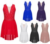 Vestido de patinaje artístico sobre hielo para niñas, ropa de danza lírica contemporánea, leotardo de ballet de jazz para niñas y niños 5-6 Years rojo