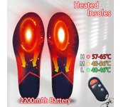Plantillas calentadas de invierno con batería de 2200mah, calentador de pies para hombre y mujer, plantillas calefactoras recargables para esquiar, senderismo y exteriores EUR 41-46