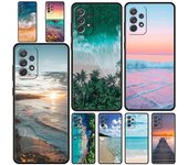 Funda para teléfono con diseño de playa y cielo azul marino para Samsung A51, A71, A21S, A12, A11, A31, A41, A52, A32, A01, A23, A33, A53, A73, A03S, A13 5G, A72, A54, A34 Samsung A21s