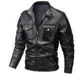 Chaqueta de cuero Chaqueta de cuero para hombre Chaqueta casual individual Chaqueta ajustada Atractiva Otoño e Invierno XXXXL