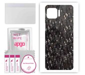Adhesivo protector de piel para la parte trasera compatible con Motorola Moto G 5G Plus, película envolvente, lámina, vinilo - Patrón Carbon Black Pixel