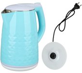 Hervidor de agua eléctrico de acero inoxidable de 2000 W y 2 L con apagado automático y función de ebullición. L azul