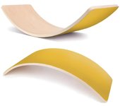 Balance Board Wooden Wobble Rocker Board Activity Body Balancing Training Toy Movement Lama Max yellow amarillo