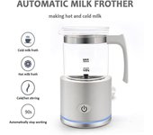 Espumador de leche automático Vaporizador de leche eléctrico desmontable Máquina espumadora de leche Máquina automática de espuma fría y caliente para café, chocolates calientes y capuchino