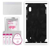 apgo Protective Skin Sticker for the back+sides compatible with Samsung Galaxy A10, Full Wrap Film, Foil, Vinyl - Pattern Black Camo