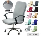 Funda elástica para silla de oficina, tamaño S/M/L, funda para asiento de ordenador, funda para silla de escritorio para juegos, para casa, hotel, antiincrustante, extraíble, 1 unidad S negro