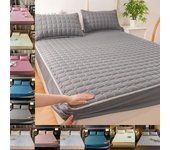 Sábana acolchada con elástico tamaño Queen King, Protector de colchón de Color sólido, funda de cama doble, Funda de colchón ( Sin funda de almohada ) 2pcsPillowcase