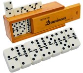 Juego de dominó Queensell para adultos, juego de mesa clásico de dominó, juego familiar de dominó Double Six para niños y adultos, juego de dominó estándar Double Six de 28 fichas blanco