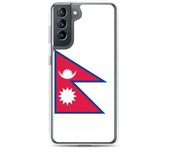 Coque Téléphone - Samsung - Galaxy S23 - Drapeau du Népal - Souple - Multicolore