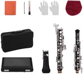 Tecla Oboe C profesional, instrumento de viento de madera con teclas niqueladas de estilo semiautomático con caña de Oboe